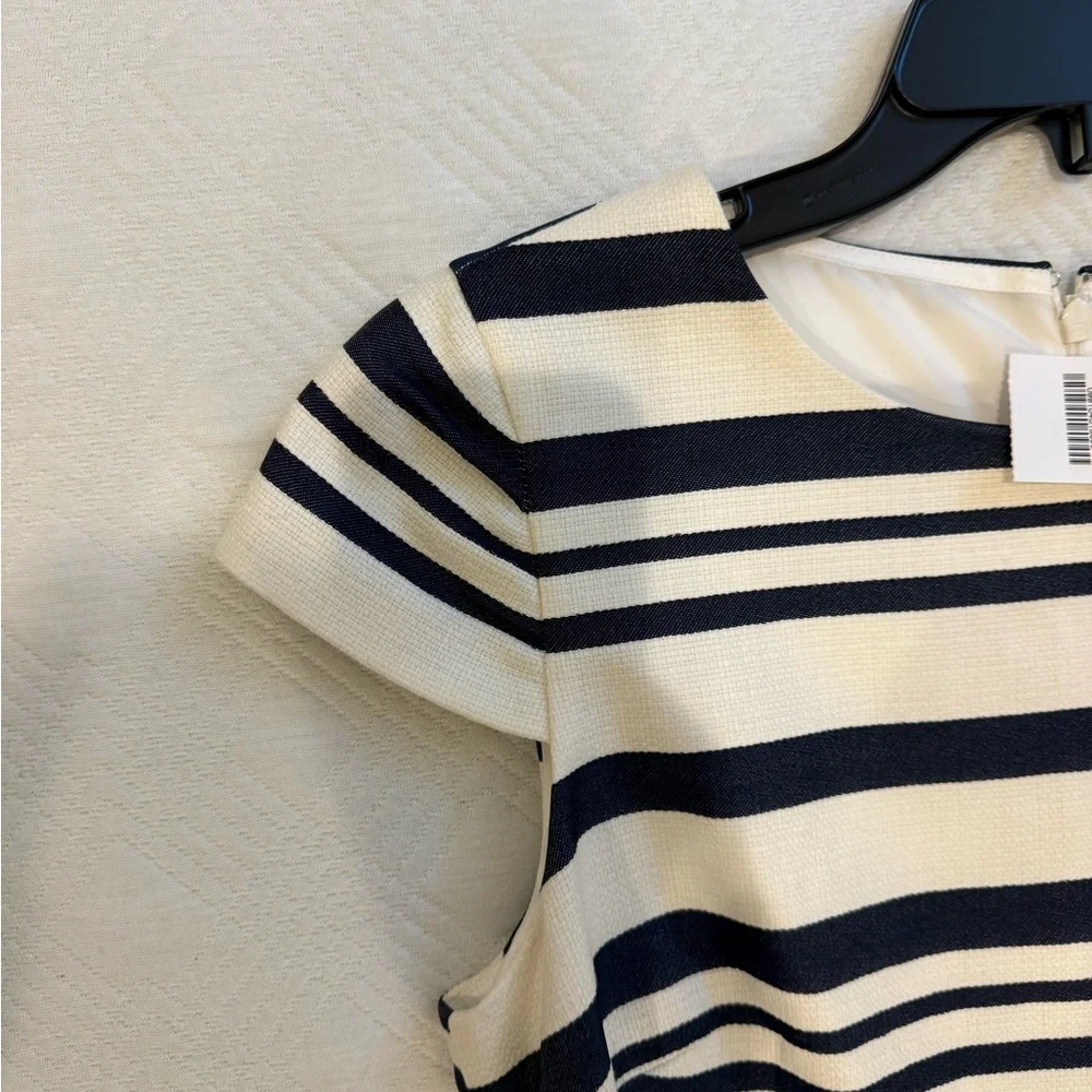 J. Crew Navy and Cream Striped Mini Dress